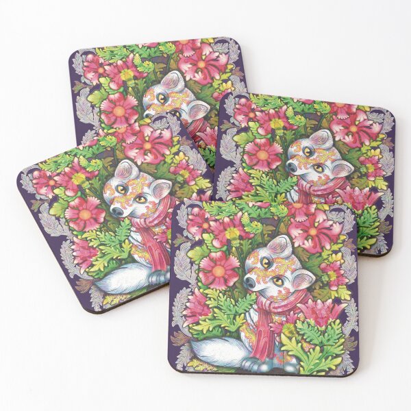 Item preview, Winter Floral Arctic Fox by hyasynth 2024 Holiday Card  designed and sold by silveryweb.