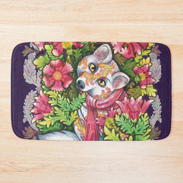 Item preview, Winter Floral Arctic Fox by hyasynth 2024 Holiday Card  designed and sold by silveryweb.
