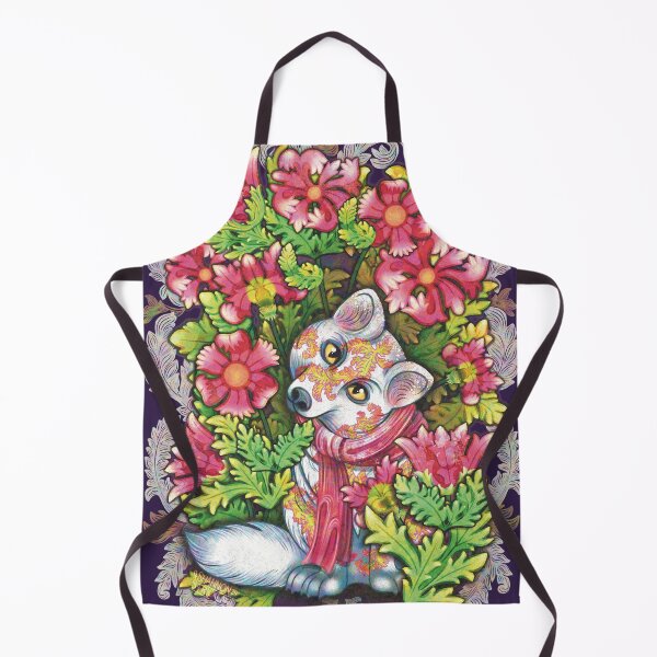Item preview, Winter Floral Arctic Fox by hyasynth 2024 Holiday Card designed and sold by silveryweb.