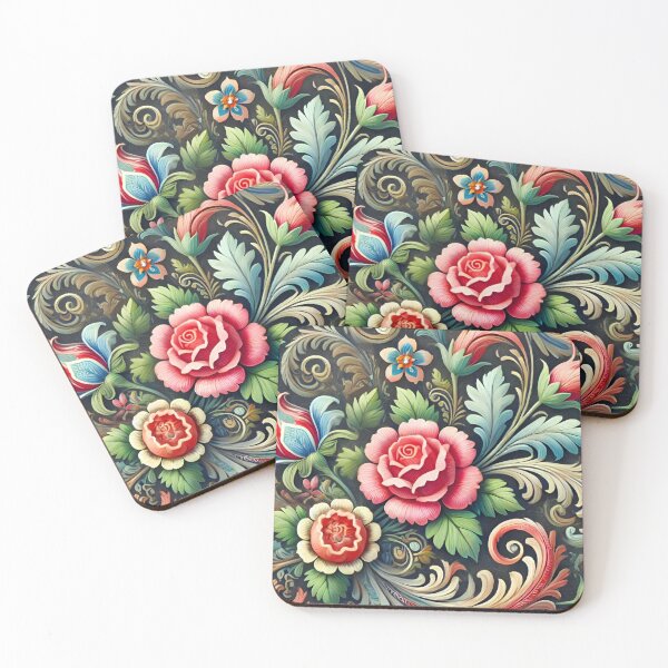 Item preview, Norwegian Telemark Rosemaling,traditional folk art elements. designed and sold by Madebysomeny.