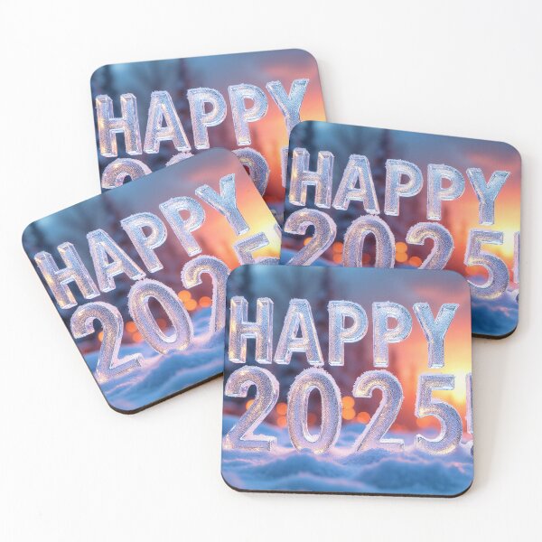 Item preview, 3D icy text 'HAPPY 2025' in a cold, beautiful winter landscape designed and sold by 4Seasons.