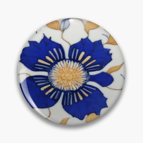 Item preview, Elegant Imari Ware Design Featuring Blue and Gold Floral Patterns designed and sold by SakuraJapanArt.
