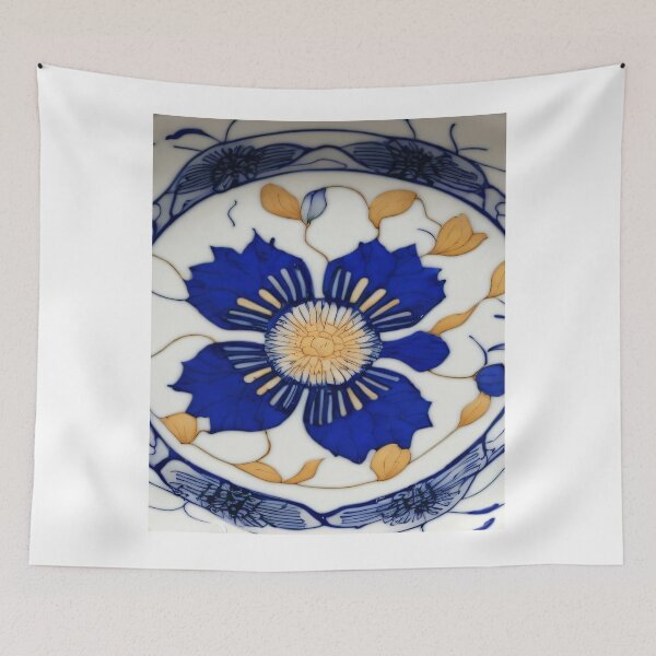 Item preview, Elegant Imari Ware Design Featuring Blue and Gold Floral Patterns designed and sold by SakuraJapanArt.