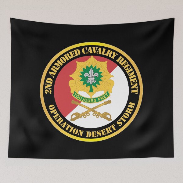 Item preview, 2nd Armored Cavalry Regiment DUI - Red White - Operation Desert Storm X 300 designed and sold by Military Insignia Products.