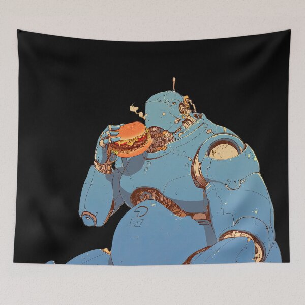 Item preview, Obese Robot and hamburger designed and sold by obstinator.