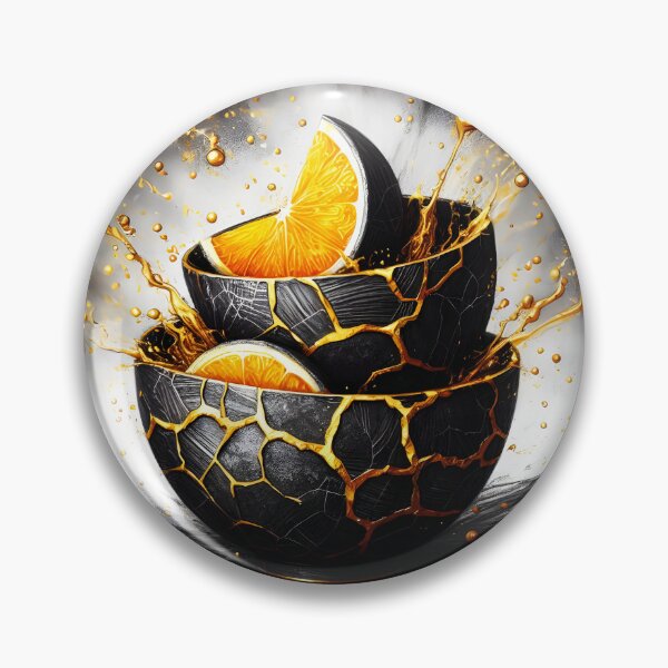 Item preview, Kintsugi Bowl and Orange Slices, Ai Generated Art  designed and sold by ACC .