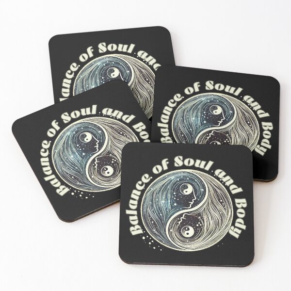 Item preview, Yin Yang Balance of Soul and Body on Black Background designed and sold by IceBathDESIGNS.