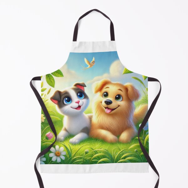 Item preview, A cartoon cat and dog lying in a grassy field designed and sold by MagicMaker1984.