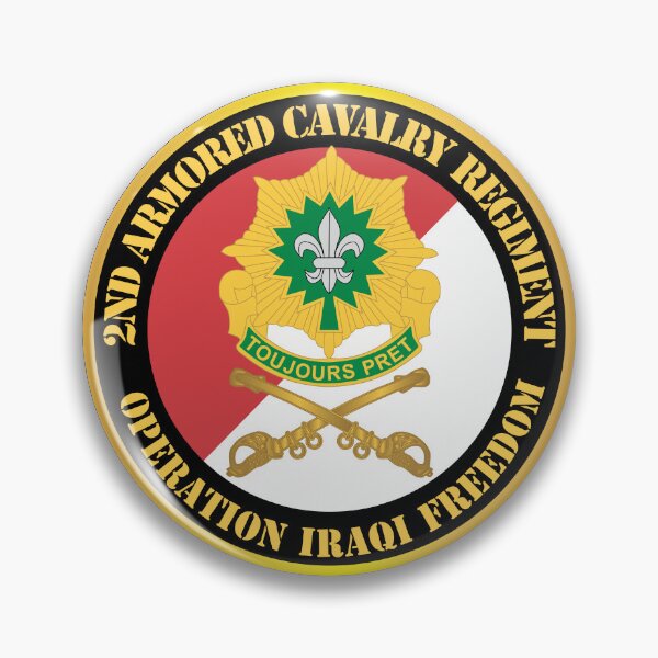 Item preview, 2nd Armored Cavalry Regiment DUI - Red White - Operation Iraqi Freedom X 300 designed and sold by Military Insignia Products.