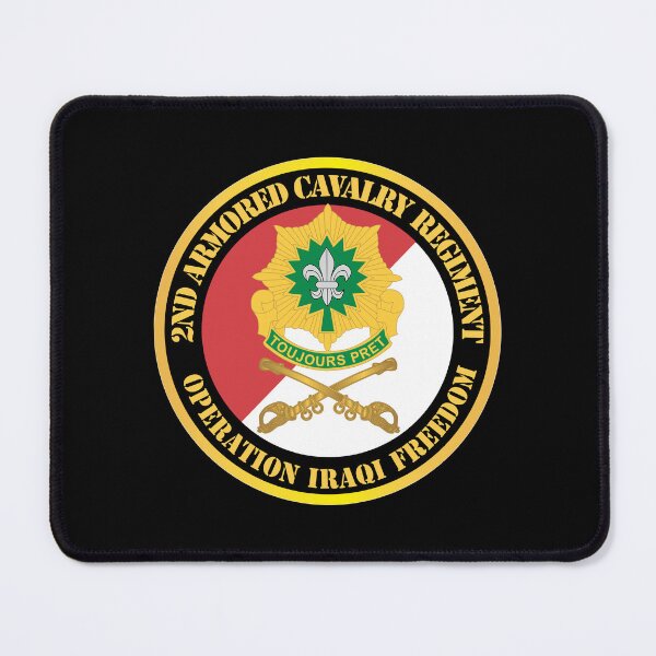 Item preview, 2nd Armored Cavalry Regiment DUI - Red White - Operation Iraqi Freedom X 300 designed and sold by Military Insignia Products.