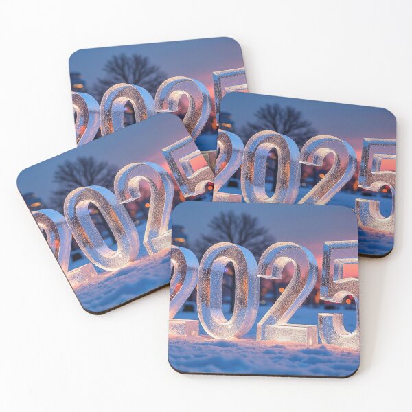 Item preview, Icy 3D number '2025' in a cold, beautiful winter landscape designed and sold by 4Seasons.