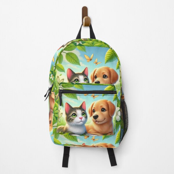 Item preview, Cartoon cat and dog lying in a grassy field together designed and sold by MagicMaker1984.