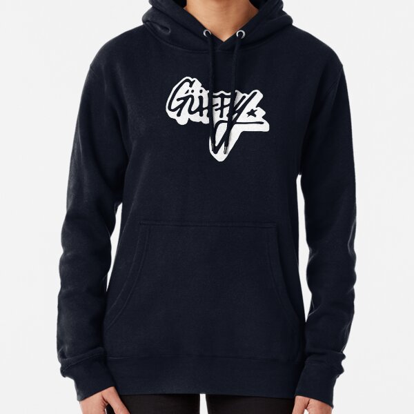 Aperçu de l'œuvre Logo de la marque de vêtements Güffy / Guffy, contour blanc et transparent, de Los Santos, San Andreas créée et vendue par Mercy Apparel.