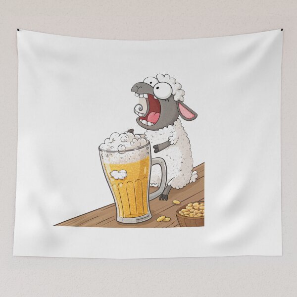 Item preview, Funny Sheep and Beer: Hilarious 'BEEEEER' Design designed and sold by HarbeShop.