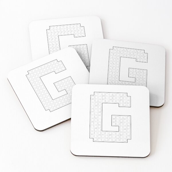Item preview, Uppercase G -  White Pixel Block Character designed and sold by PixelGlyphs.