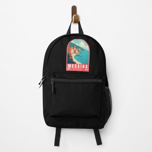 Item preview, Messina in Sicily Italy Retro Art Travel Landscape Emblem designed and sold by MaateoDesign.