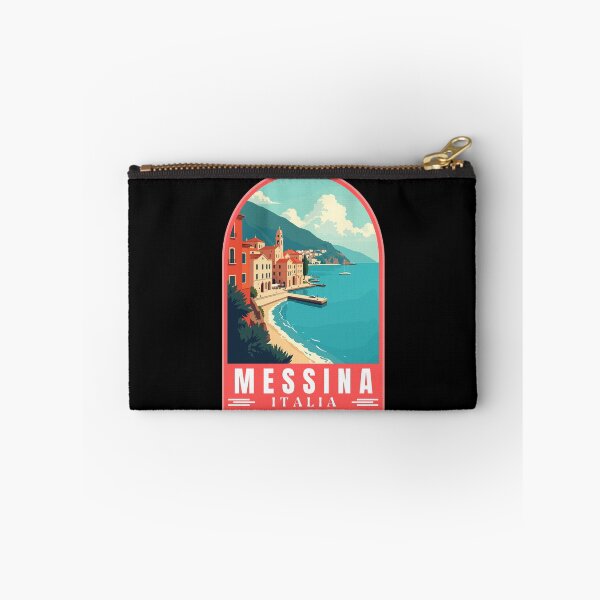 Item preview, Messina in Sicily Italy Retro Art Travel Landscape Emblem designed and sold by MaateoDesign.
