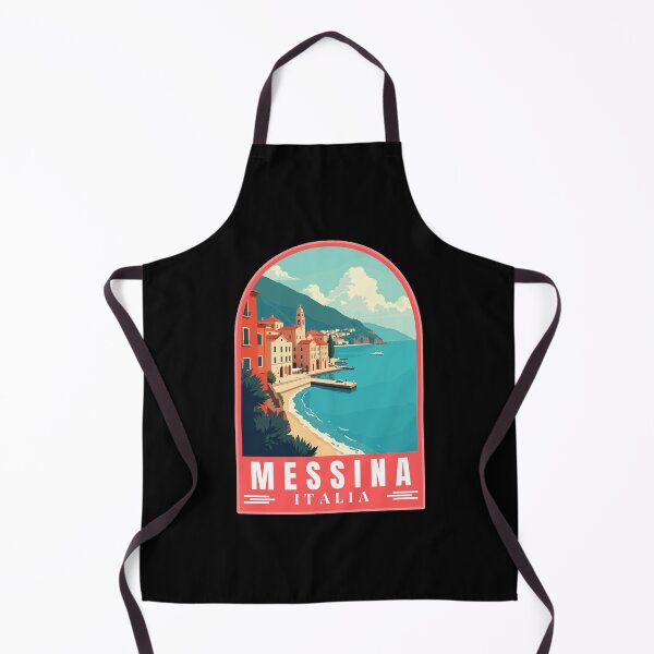 Item preview, Messina in Sicily Italy Retro Art Travel Landscape Emblem designed and sold by MaateoDesign.