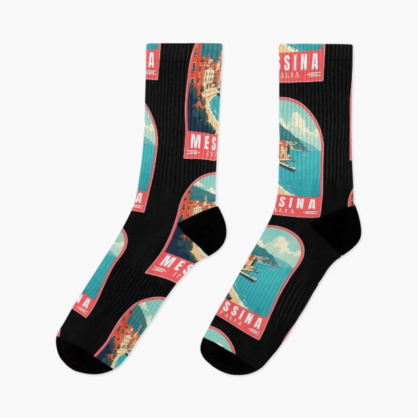 Item preview, Messina in Sicily Italy Retro Art Travel Landscape Emblem designed and sold by MaateoDesign.