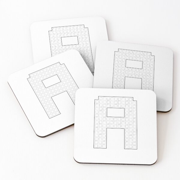 Item preview, Uppercase A -  White Pixel Block Character designed and sold by PixelGlyphs.
