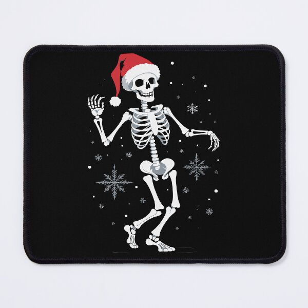 Item preview, Skeleton Santa Design – Spooky Christmas Art with Dancing Skeleton and Snowflakes designed and sold by DrawHandArt.