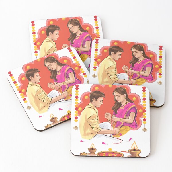 Item preview, Raksha Bandhan Sibling Bond Illustration designed and sold by ZetaDream.