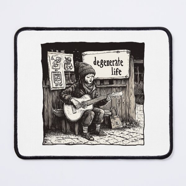 Item preview, Degenerate Life: Strumming Through Rock Bottom – Dark Humor Merch designed and sold by Ignorant-Artist.