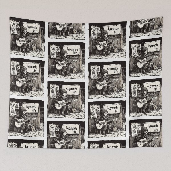Item preview, Degenerate Life: Strumming Through Rock Bottom – Dark Humor Merch designed and sold by Ignorant-Artist.