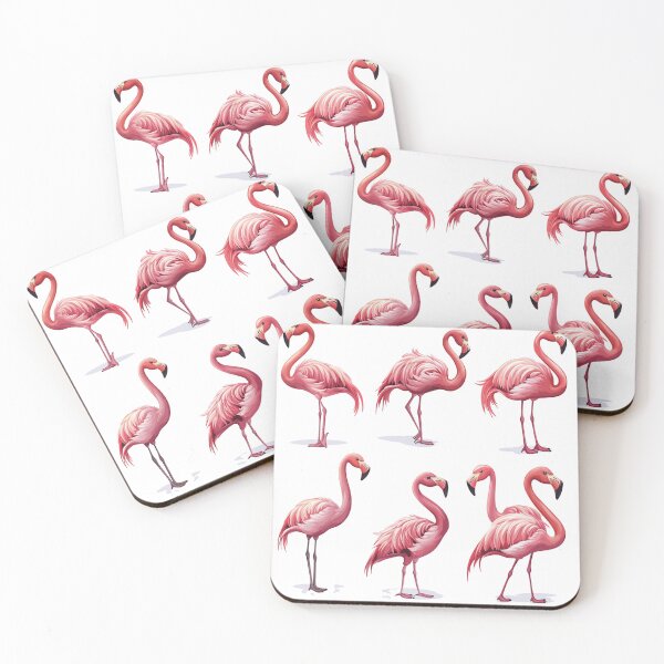Item preview, Stylish Pink Flamingo Set – Vibrant Tropical Art designed and sold by ArtfullyJua.