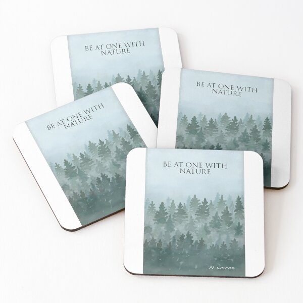 Item preview, Be at one with nature. misty forest painting designed and sold by Scat the cat.