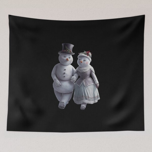 Item preview, Elegant Snowman Couple with Winter Attire designed and sold by love3617.