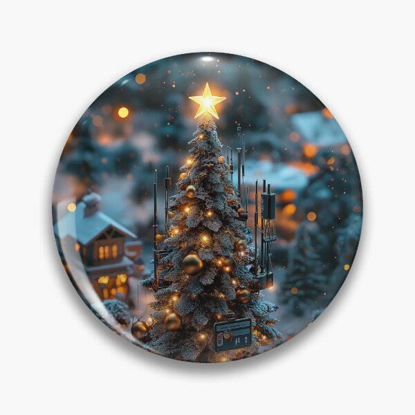 Aperçu de l'œuvre Techmas Tree : une lueur cybernétique pour les fêtes créée et vendue par davidonstudio.