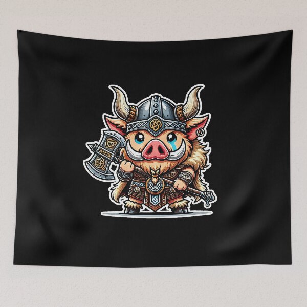 Item preview, Fun and Imposing Kawaii Viking Boar designed and sold by lAnJefurtifeu.