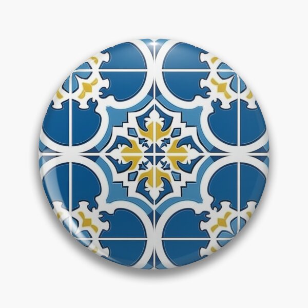 Item preview, Blue and Yellow Mediterranean tile pattern designed and sold by Tirsot.