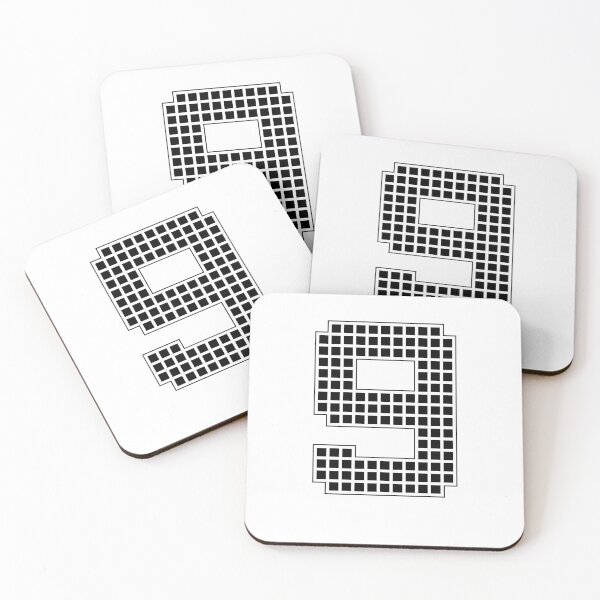 Item preview, Number 9 - Black Pixel Block Character designed and sold by PixelGlyphs.