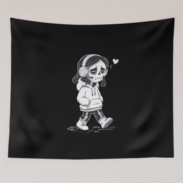 Item preview, Sad skeleton girl designed and sold by Mateusz Majcherek.