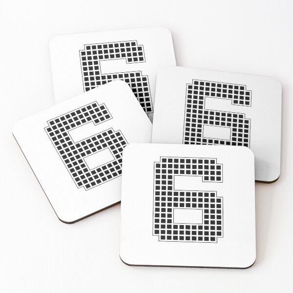 Item preview, Number 6 - Black Pixel Block Character designed and sold by PixelGlyphs.