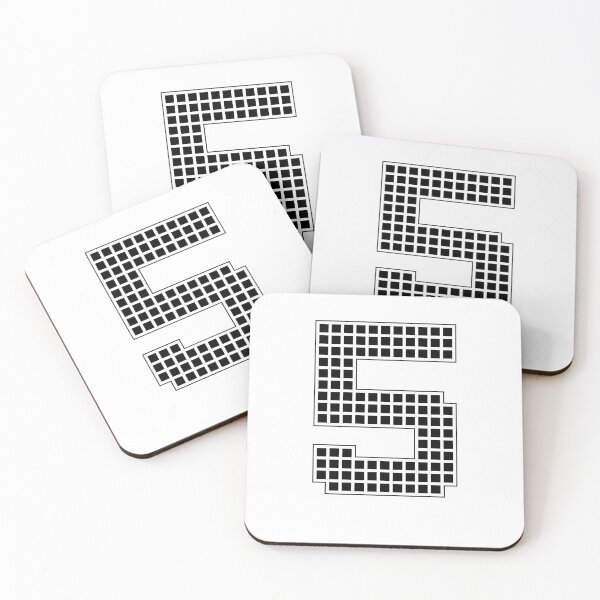 Item preview, Number 5 - Black Pixel Block Character designed and sold by PixelGlyphs.