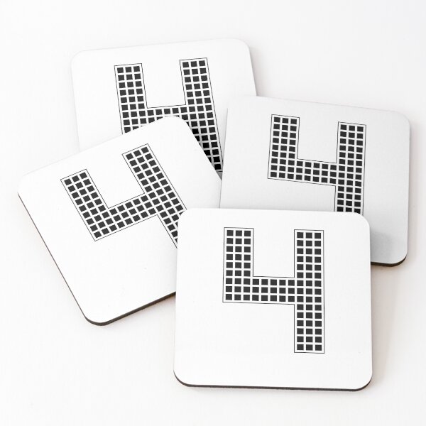 Item preview, Number 4 - Black Pixel Block Character designed and sold by PixelGlyphs.