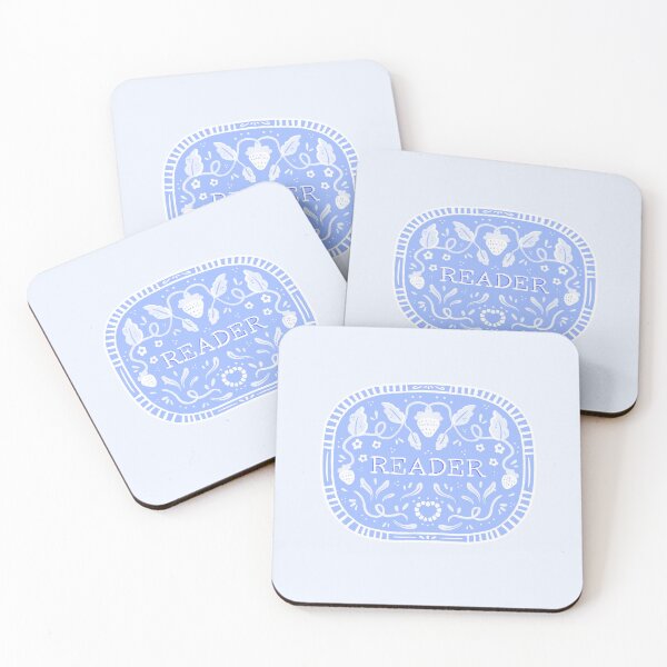 Item preview, Reader floral sign, blue flowers designed and sold by rizdrawings.