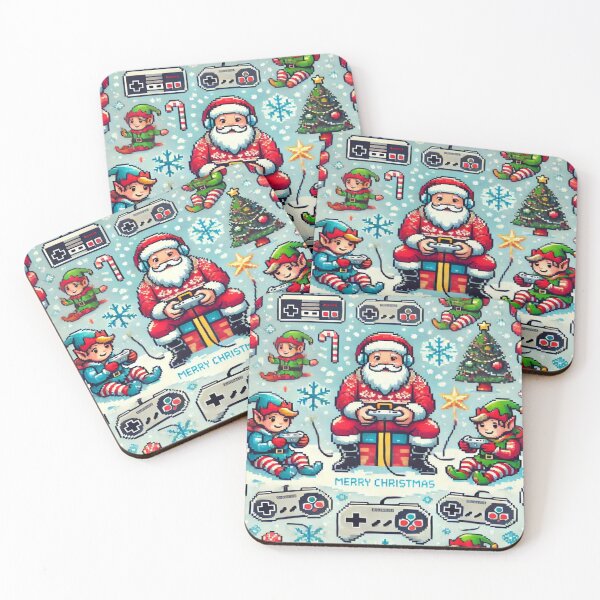 Item preview, Santa’s Pixelated Gaming Hideout – Perfect Gift for Holidays designed and sold by Imaginarium of Chaos falcon88 .