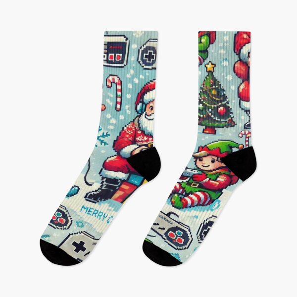 Item preview, Santa’s Pixelated Gaming Hideout – Perfect Gift for Holidays designed and sold by Imaginarium of Chaos falcon88 .