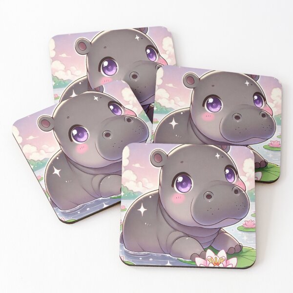 Item preview, Adorable Kawaii Baby Pygmy Hippo designed and sold by VultureXP.