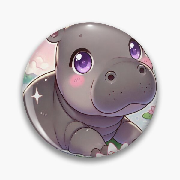 Item preview, Adorable Kawaii Baby Pygmy Hippo designed and sold by VultureXP.