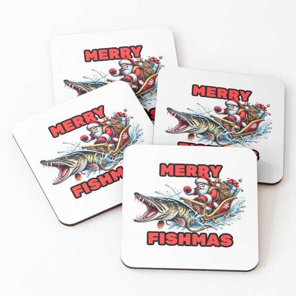 Item preview, Merry Fishmas Santa Fishing Muskie Sleigh designed and sold by WayoftheWater.