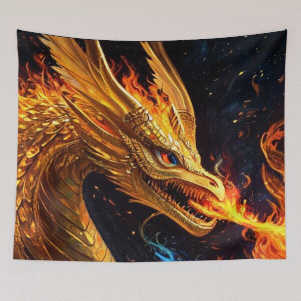Item preview,  Abstract Golden Fire Dragon  designed and sold by TheDarkWardrobe.