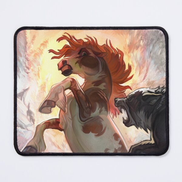 Item preview, Mustang Stallion fighting wolves designed and sold by ViggoUno.