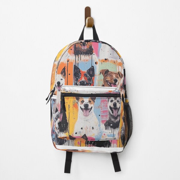 Item preview, Colorful abstract collage of dogs with vibrant painted backgrounds. designed and sold by MirraStore.