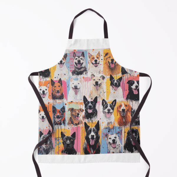 Item preview, Colorful abstract collage of dogs with vibrant painted backgrounds. designed and sold by MirraStore.