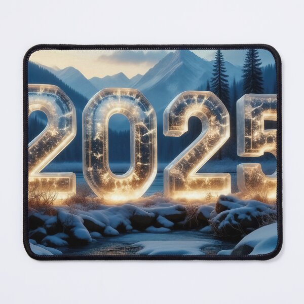 Item preview, Icy 3D number '2025' in a cold, beautiful winter landscape designed and sold by 4Seasons.